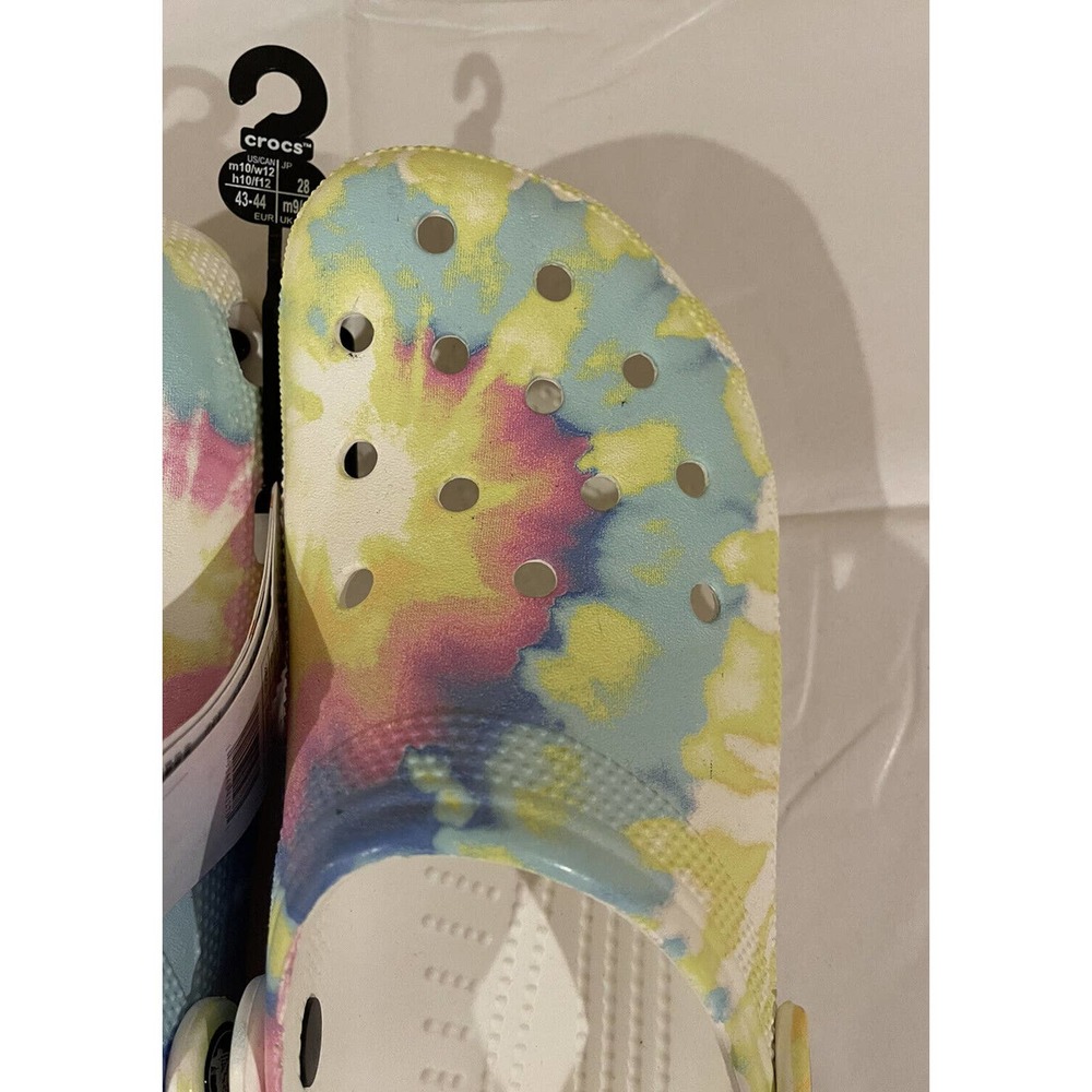 NWT CROCS Classic Tie-Dye Graphic Clogs Size Mens 10 Womens 12 Multicolor New - Picture 3 of 11